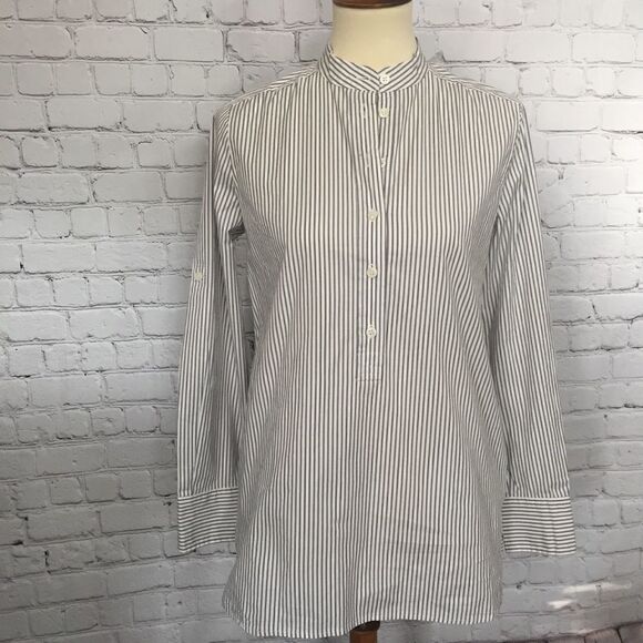 J. CREW 1/2 BUTTON FRONT POP OVER TUNIC - Picture 2 of 8